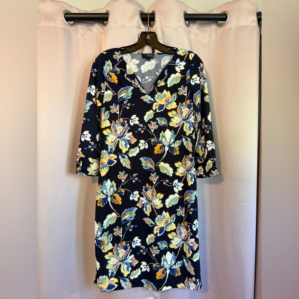 The Limited Blue Floral V-Neck Dress